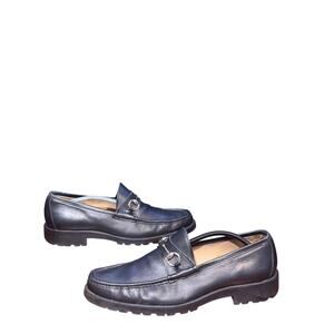 Vintage GUCCI Men's Black Leather horsebit Loafers size 11.5